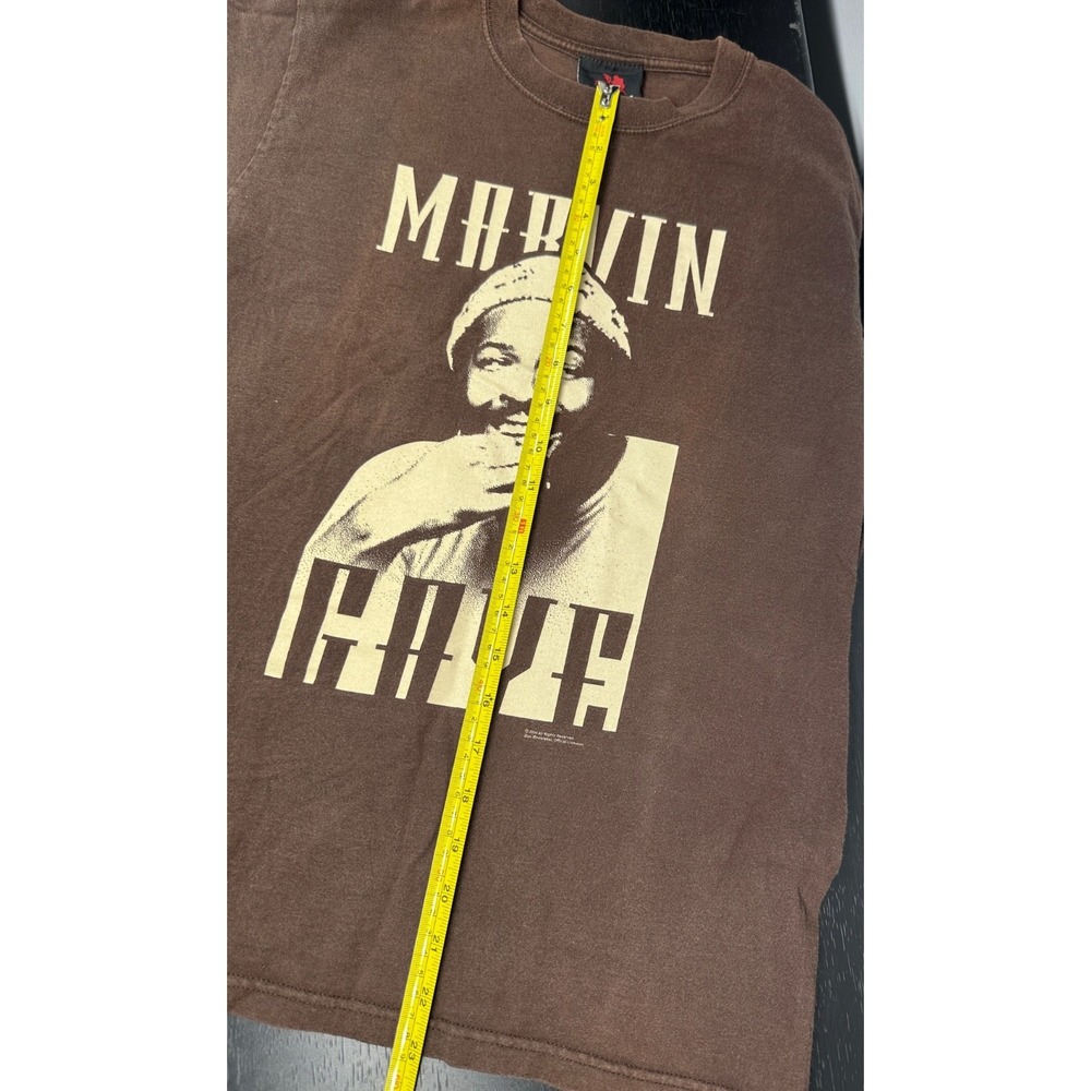 Vintage Y2k Zion 2004 Marvin Gaye Double Sided Portrait T Shirt Brown - Small - Picture 6 of 6